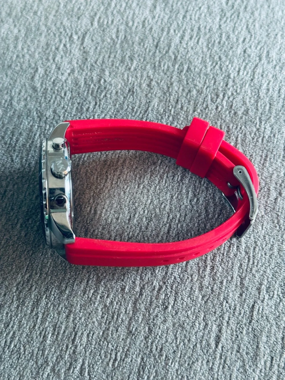 Michael Kors Cunningham Chronograph Red Silicone Watch 44mm